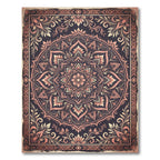 Blush and Charcoal Ornate Mandala Rug