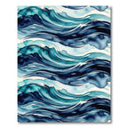 Abstract Indigo Watercolor Ocean Wave Rug