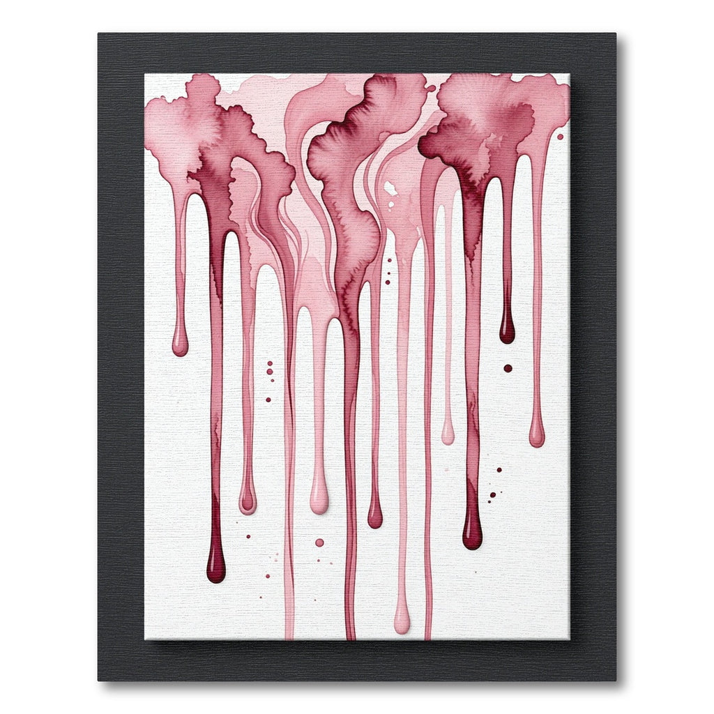Abstract Burgundy Watercolor Liquid Drip Rug