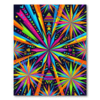 Vibrant Multicolored Geometric Neon Burst Rug
