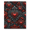 Ornate Red Heart Filigree Medallion Rug