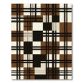 Modern Brown and Black Plaid Grid Rug