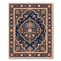 Coral Floral Archway Dark Blue Rug