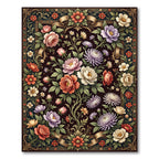 Ornate Floral Garden Medallion Rug