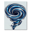 Dynamic Blue and Silver Vortex Rug