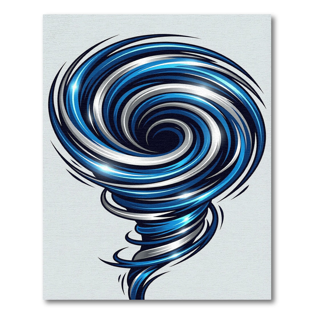 Dynamic Blue and Silver Vortex Rug
