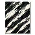 Modern Black and White Abstract Brushstroke Rug