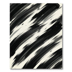 Modern Black and White Abstract Brushstroke Rug