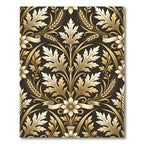 Ornate Gold Leaf Floral Meadow Rug