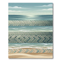 Seaside Woven Herringbone Layered Ocean Hue Rug