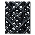 Monochrome Layered Geometric Overlay Rug