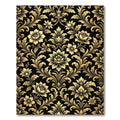 Elegant Gold Damask Floral Scroll Rug