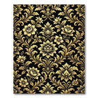 Elegant Gold Damask Floral Scroll Rug