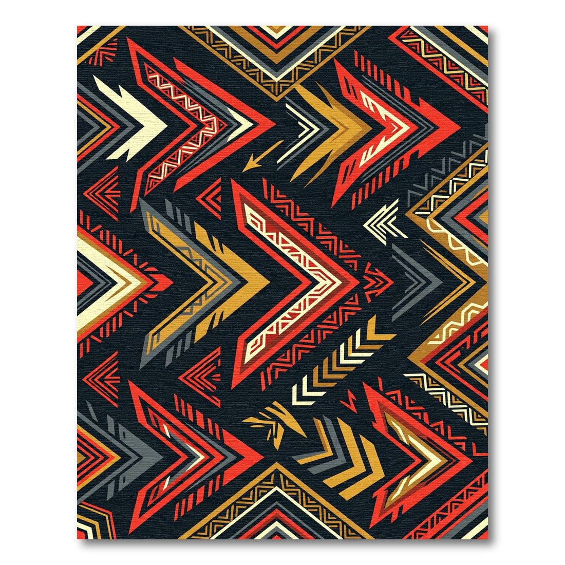 Bold Geometric Arrow Tribal Earthy Rug