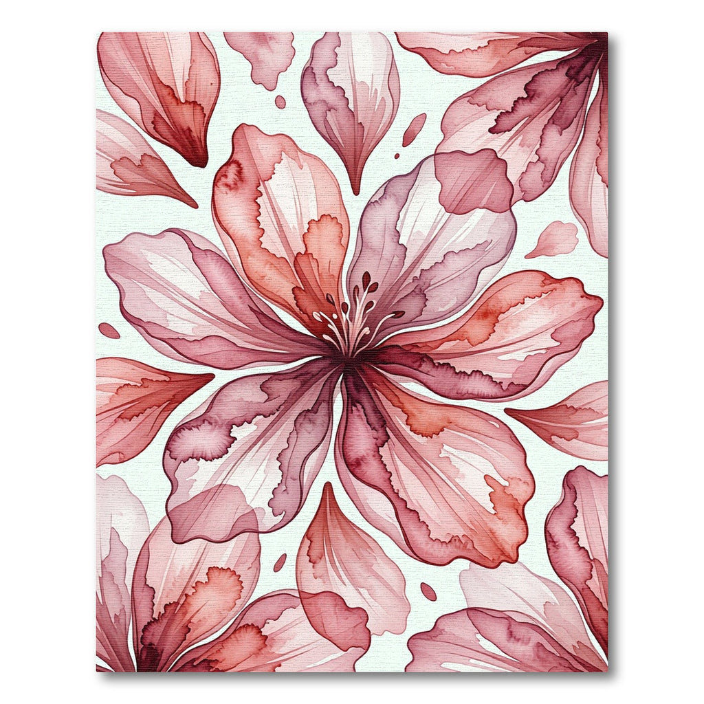 Ethereal Watercolor Pink Floral Bloom Rug