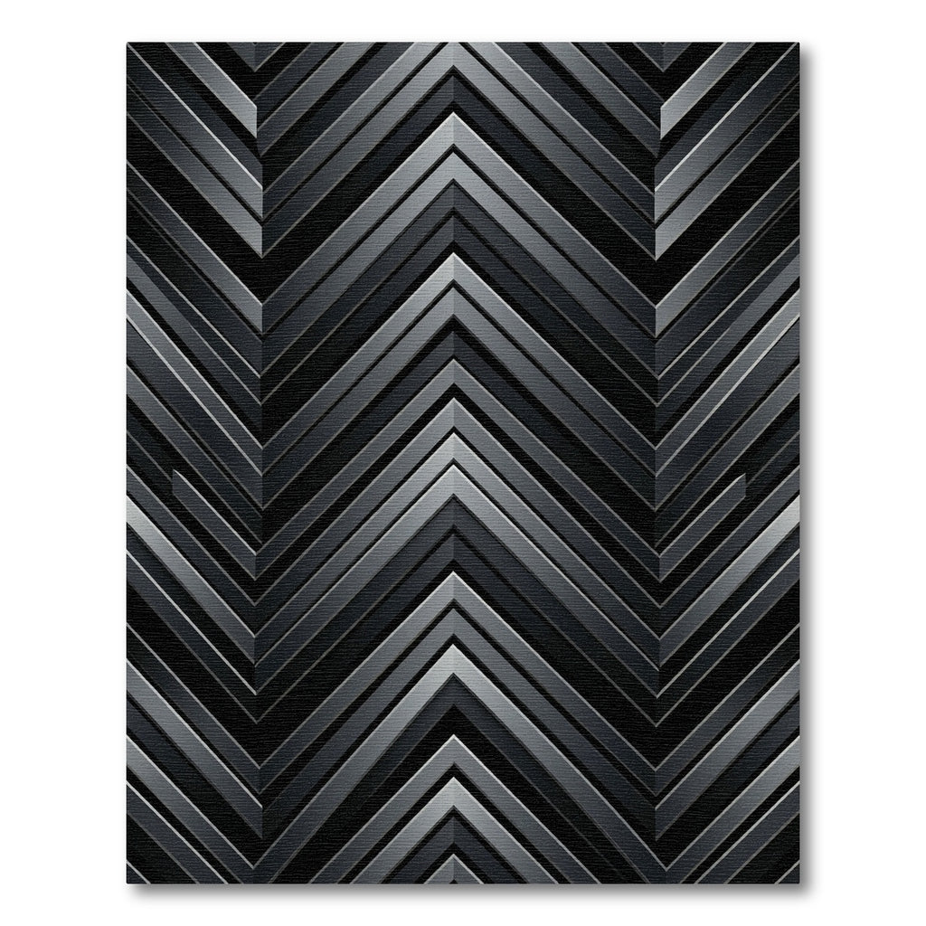 Modern Metallic Charcoal Chevron Zenith Rug