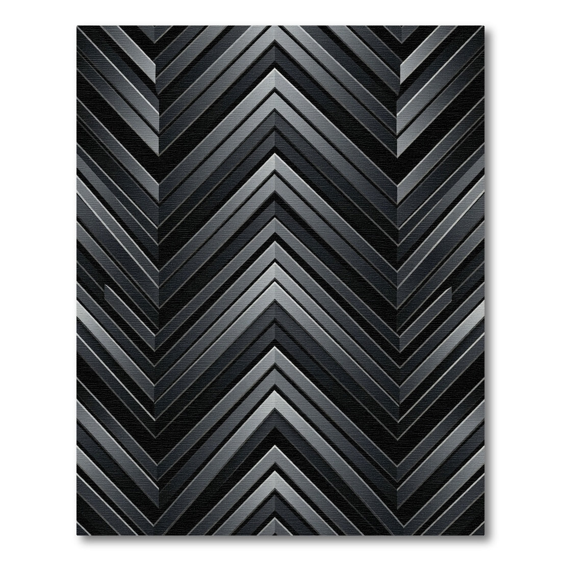 Modern Metallic Charcoal Chevron Zenith Rug