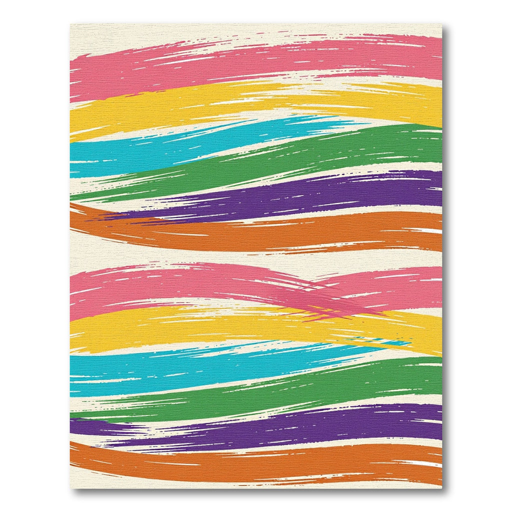 Rainbow Brush Stroke Abstract Rug