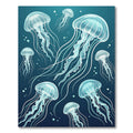Deep Blue Jellyfish Dance Undersea Rug