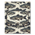 Vintage Illustration Catfish Suitcase Art Rug