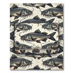 Vintage Illustration Catfish Suitcase Art Rug