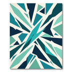 Deep Teal Shattered Geometric Burst Rug