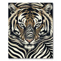 Bold Tiger Face Black And Tan Rug