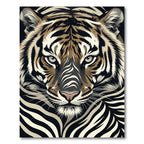 Bold Tiger Face Black And Tan Rug