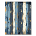 Rustic Navy and Cream Weathered Plank Rug