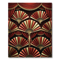 Crimson Gold Fan Arrangement Rug