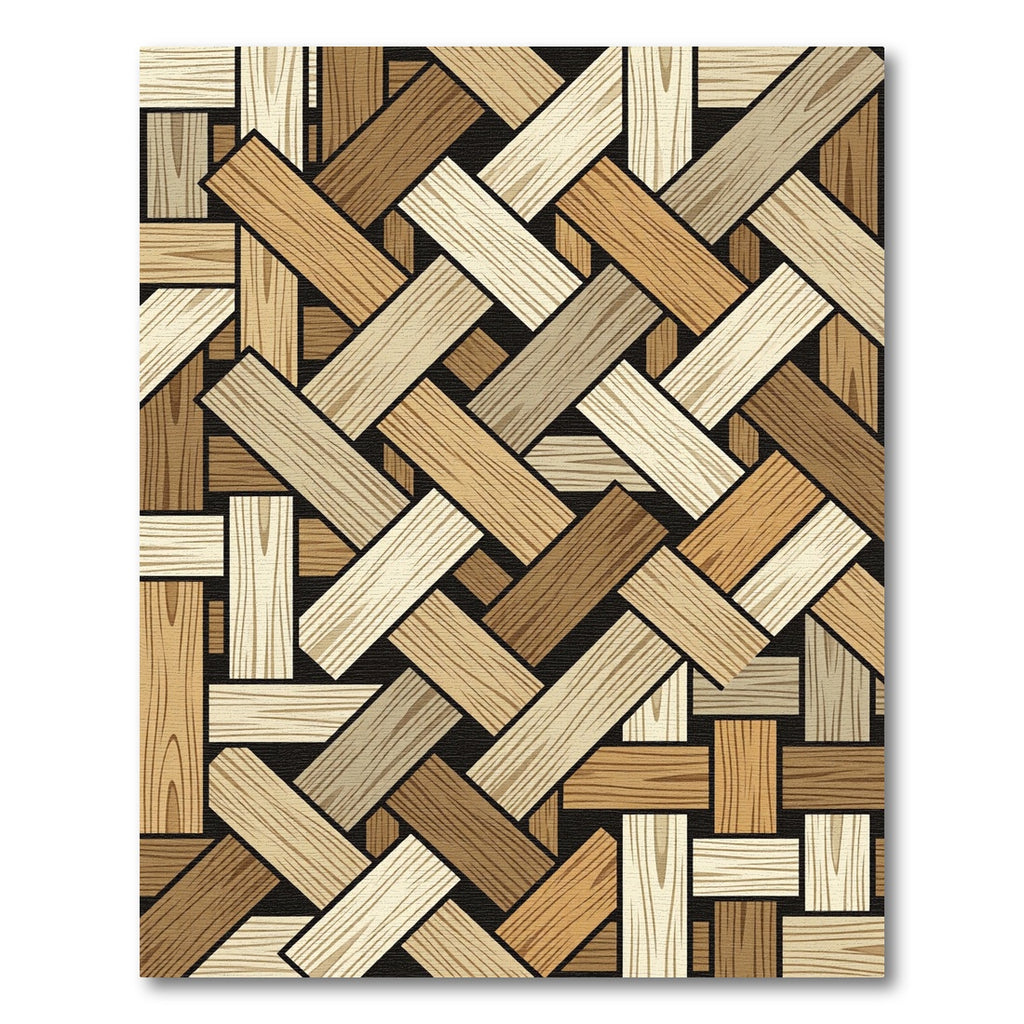 Wooden Planks Herringbone Texture Rug
