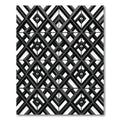 Monochrome Interlocking Geometric Lattice Rug