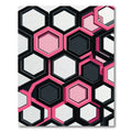 Modern Pink and Black Geometric Hexagon Rug