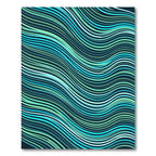 Aqua Teal Wavy Stripe Rug