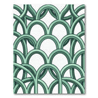 Sage Green Interlocking Arch Statement Rug