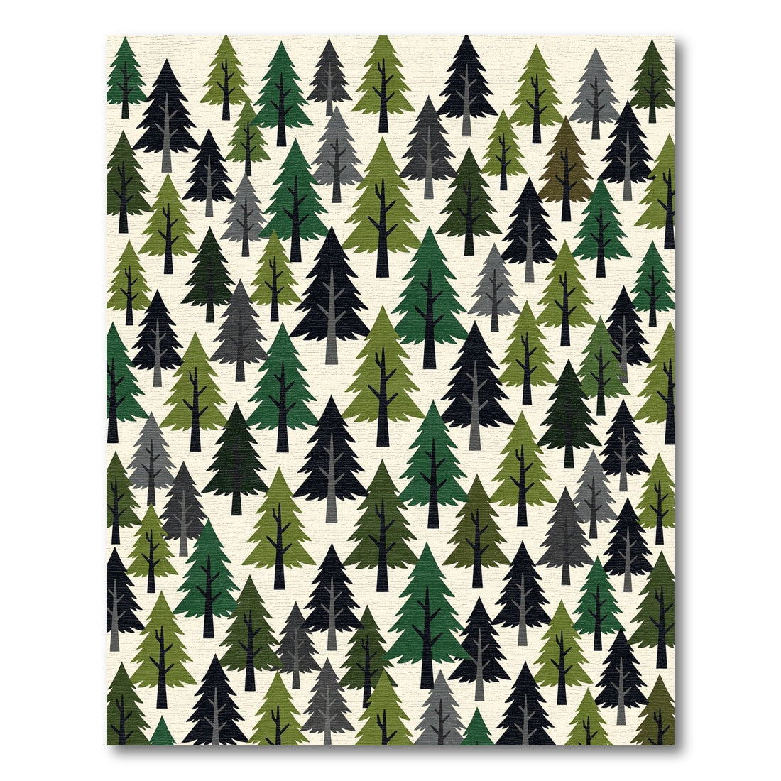 Evergreen Forest Pine Tree Woodland Rug