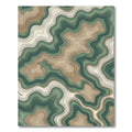Earthy Green Topographic Contour Map Rug