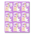 Playful Purple Floral Scroll Layout Rug