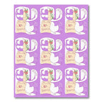 Playful Purple Floral Scroll Layout Rug