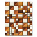 Mid Century Modern Ochre Brown Tile Rug