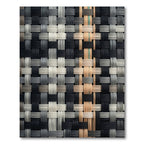 Contemporary Neutral Woven Grid Weave Rug