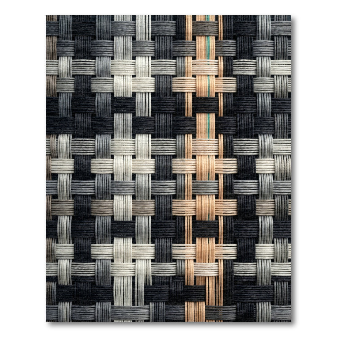 Contemporary Neutral Woven Grid Weave Rug
