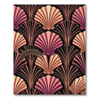Art Deco Peach and Plum Shells Rug