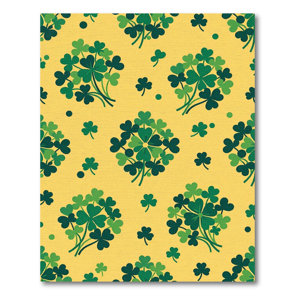 Golden Yellow Green Clover Bouquets Rug