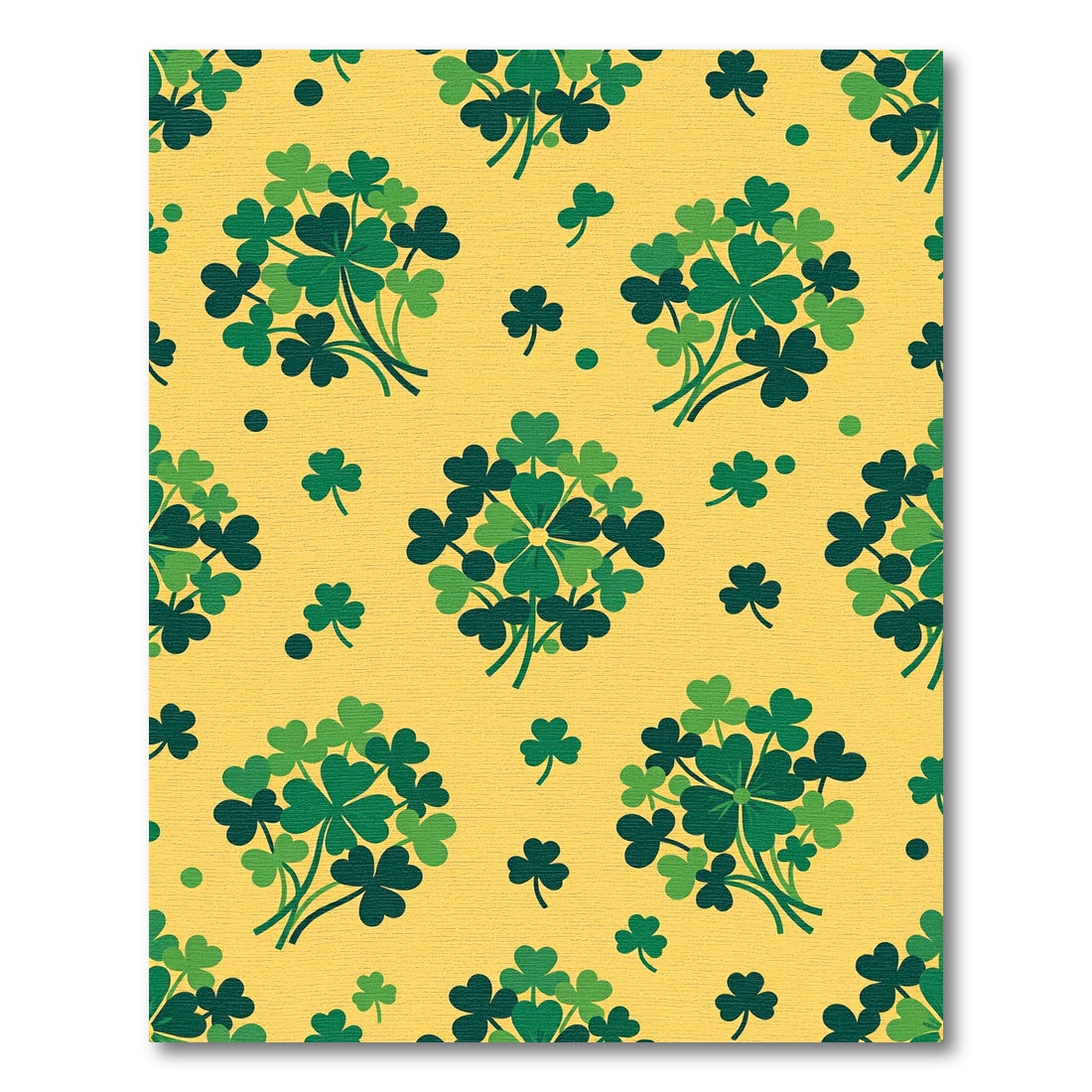Golden Yellow Green Clover Bouquets Rug