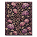 Elegant Plum Hydrangea Victorian Scroll Rug