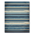 Modern Navy and Gold Horizontal Stripe Rug