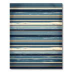 Modern Navy and Gold Horizontal Stripe Rug
