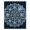 Icy Blue Winter Snowflake Medallion Rug