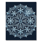 Icy Blue Winter Snowflake Medallion Rug
